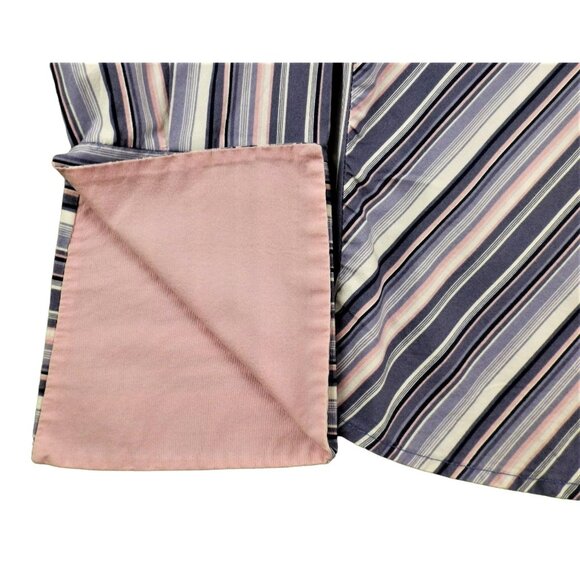 Womens Button Down Pink Gray Blue Striped Blouse Wide Cuffs Size 2X JH1013 - Picture 4 of 5